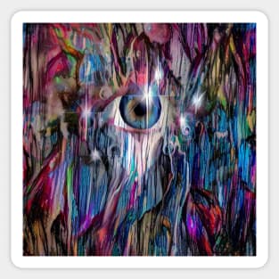 Eye in colorful space Sticker